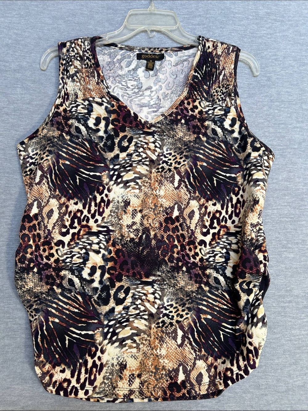 GODDESS Boho Bohemian Animal Print V Neck Festival Oversized Gathered Feature